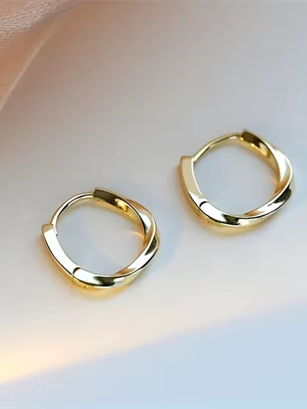 Classic Gold Plated Twisted Hoop Earrings - Women Jewelry